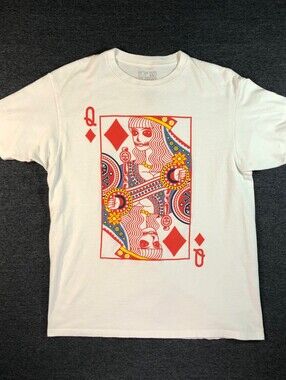 White Queen of Diamonds Graphic T-Shirt Size L